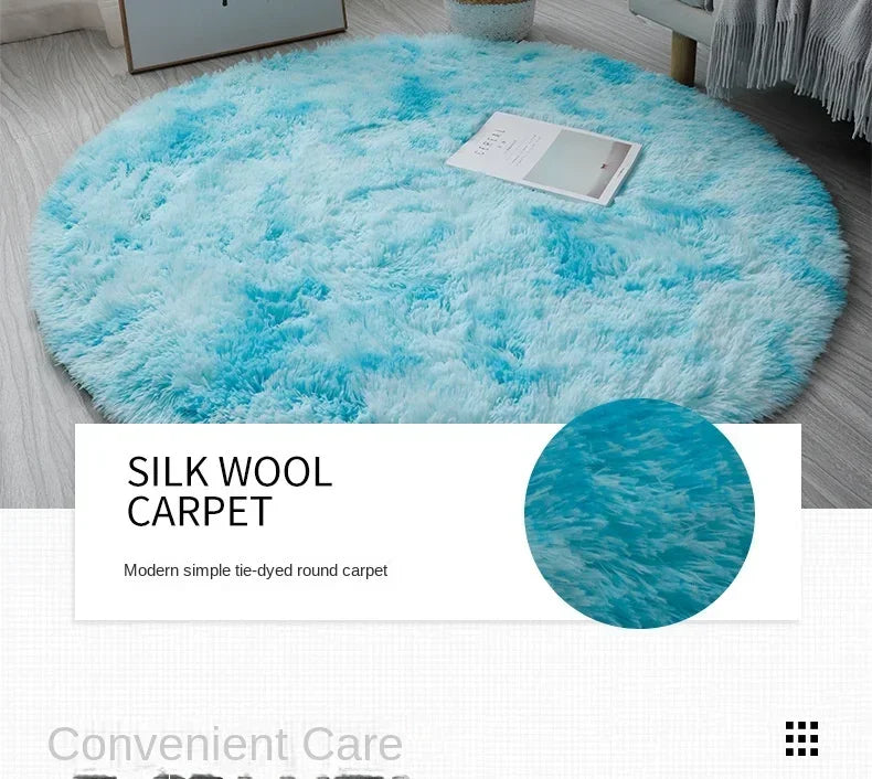 Ultra Soft Plush Round Rug Mat - Fluffy White Carpet for Living Room, Home Decor and Bedroomr, Bedroom and Kids Room