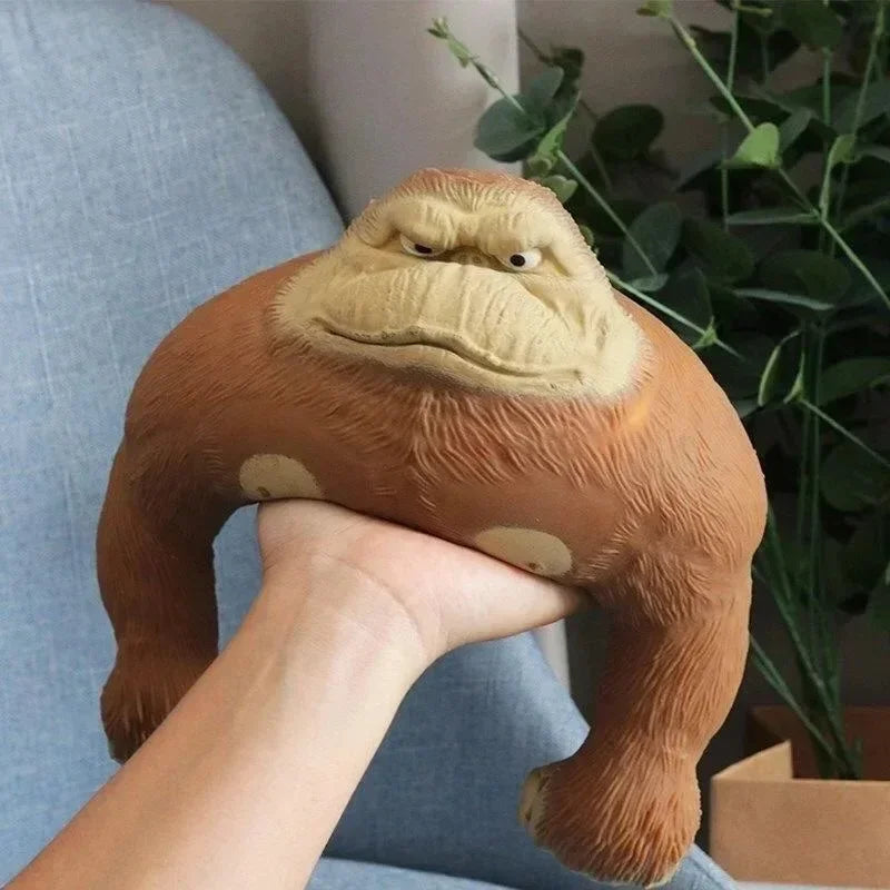 Cute Gorilla Figurines Humorous Expression Monkey Statues Stretchable Squeeze Animal Figure Office Ornament Home Decoration