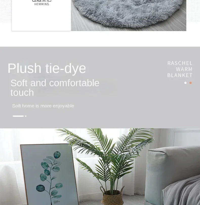 Ultra Soft Plush Round Rug Mat - Fluffy White Carpet for Living Room, Home Decor and Bedroomr, Bedroom and Kids Room