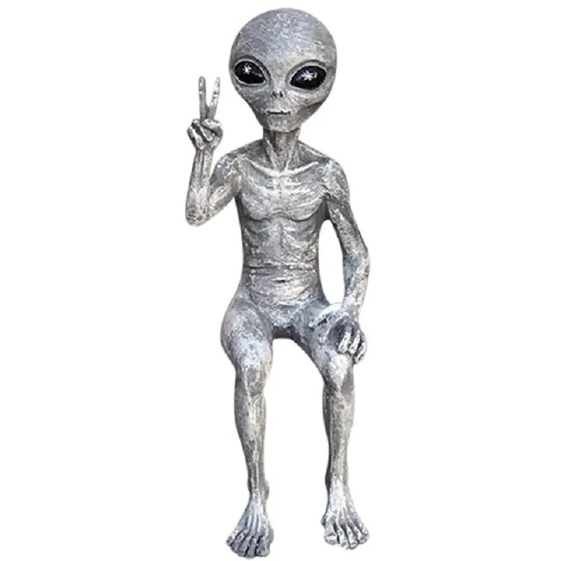 New Outer Space Alien Accessories Statue Martians Garden Figurine Set For Courtyard Ornaments Home Indoor Outdoor Decoration
