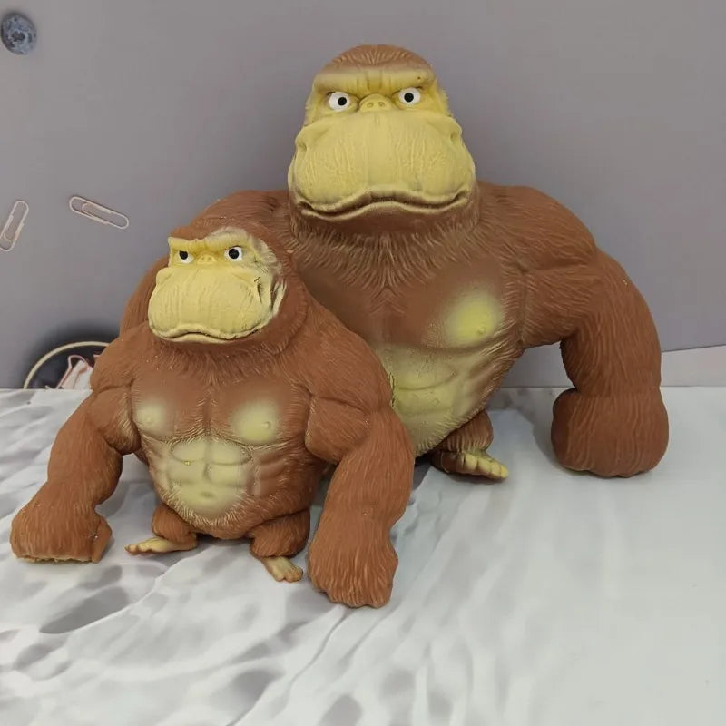 Cute Gorilla Figurines Humorous Expression Monkey Statues Stretchable Squeeze Animal Figure Office Ornament Home Decoration