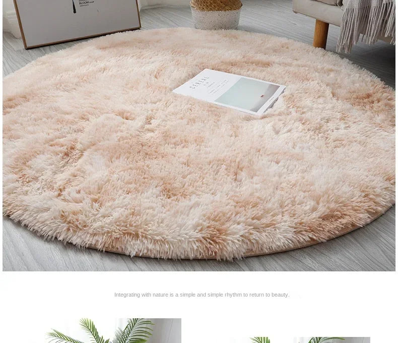 Ultra Soft Plush Round Rug Mat - Fluffy White Carpet for Living Room, Home Decor and Bedroomr, Bedroom and Kids Room