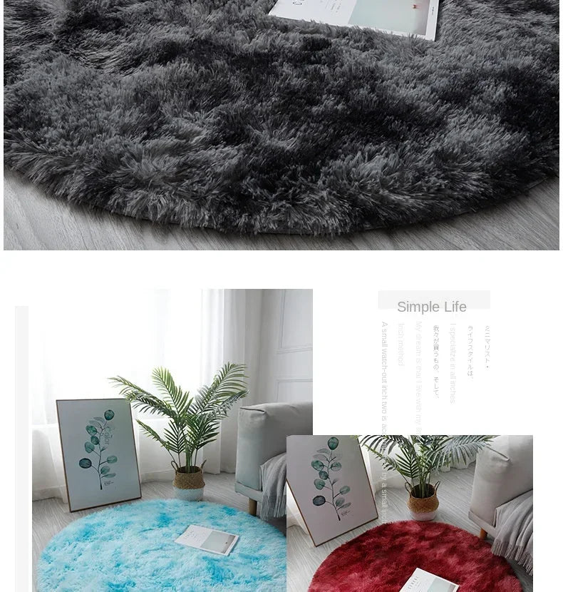 Ultra Soft Plush Round Rug Mat - Fluffy White Carpet for Living Room, Home Decor and Bedroomr, Bedroom and Kids Room