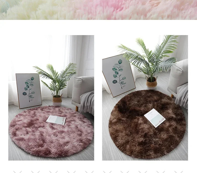 Ultra Soft Plush Round Rug Mat - Fluffy White Carpet for Living Room, Home Decor and Bedroomr, Bedroom and Kids Room
