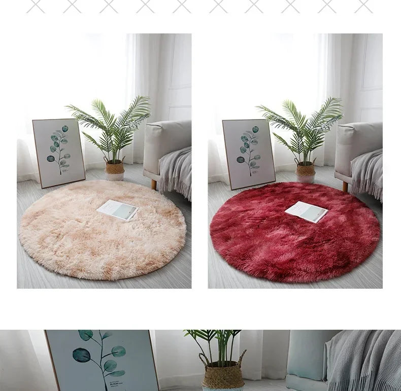 Ultra Soft Plush Round Rug Mat - Fluffy White Carpet for Living Room, Home Decor and Bedroomr, Bedroom and Kids Room