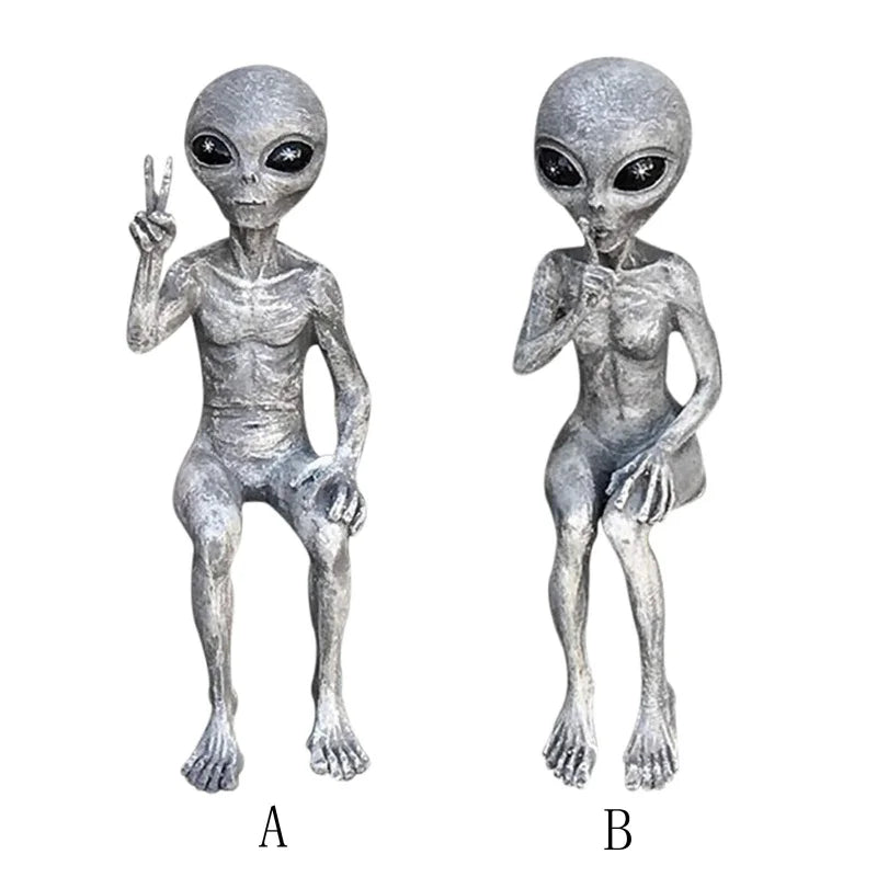New Outer Space Alien Accessories Statue Martians Garden Figurine Set For Courtyard Ornaments Home Indoor Outdoor Decoration