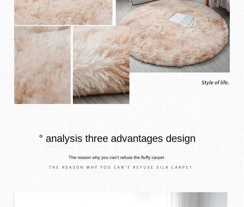Ultra Soft Plush Round Rug Mat - Fluffy White Carpet for Living Room, Home Decor and Bedroomr, Bedroom and Kids Room