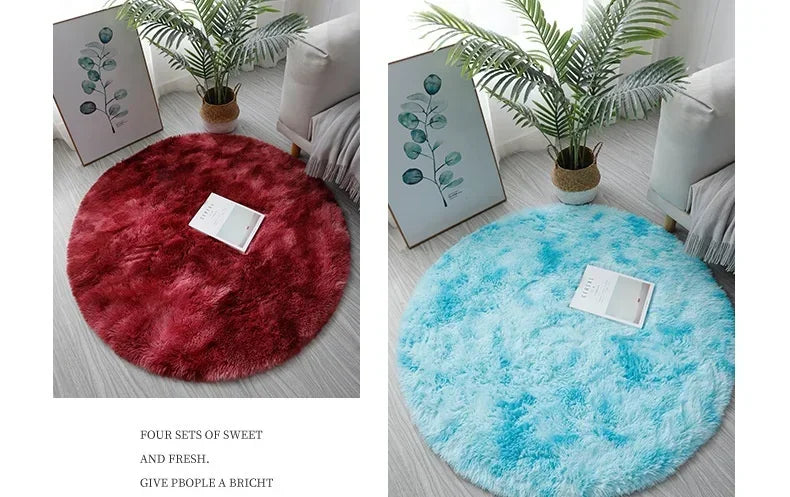 Ultra Soft Plush Round Rug Mat - Fluffy White Carpet for Living Room, Home Decor and Bedroomr, Bedroom and Kids Room