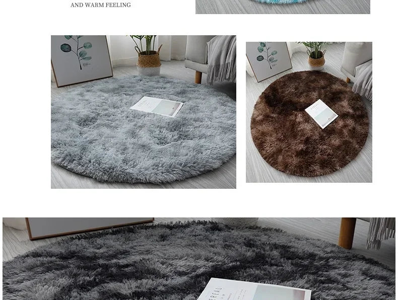 Ultra Soft Plush Round Rug Mat - Fluffy White Carpet for Living Room, Home Decor and Bedroomr, Bedroom and Kids Room