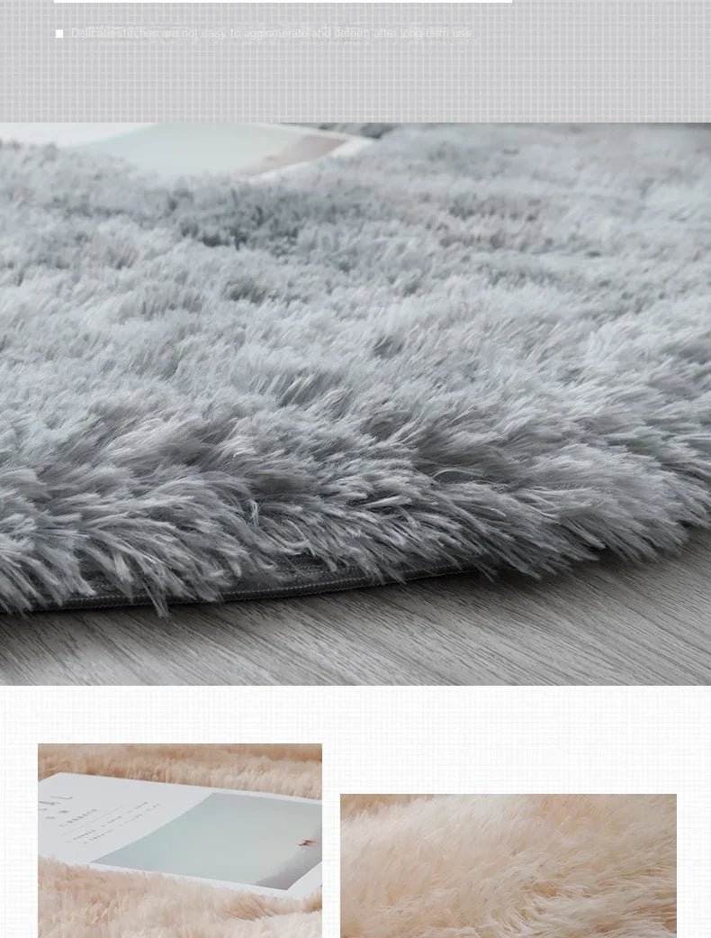 Ultra Soft Plush Round Rug Mat - Fluffy White Carpet for Living Room, Home Decor and Bedroomr, Bedroom and Kids Room