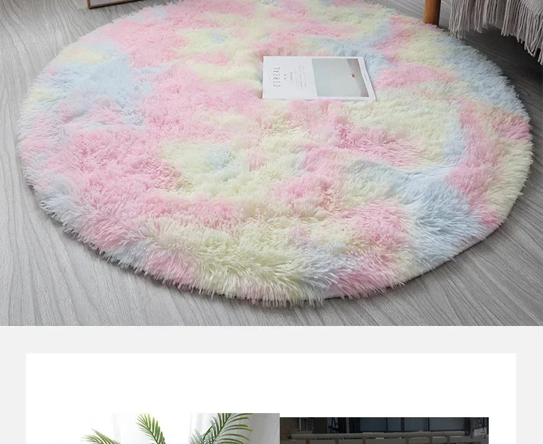 Ultra Soft Plush Round Rug Mat - Fluffy White Carpet for Living Room, Home Decor and Bedroomr, Bedroom and Kids Room