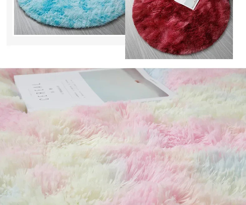 Ultra Soft Plush Round Rug Mat - Fluffy White Carpet for Living Room, Home Decor and Bedroomr, Bedroom and Kids Room