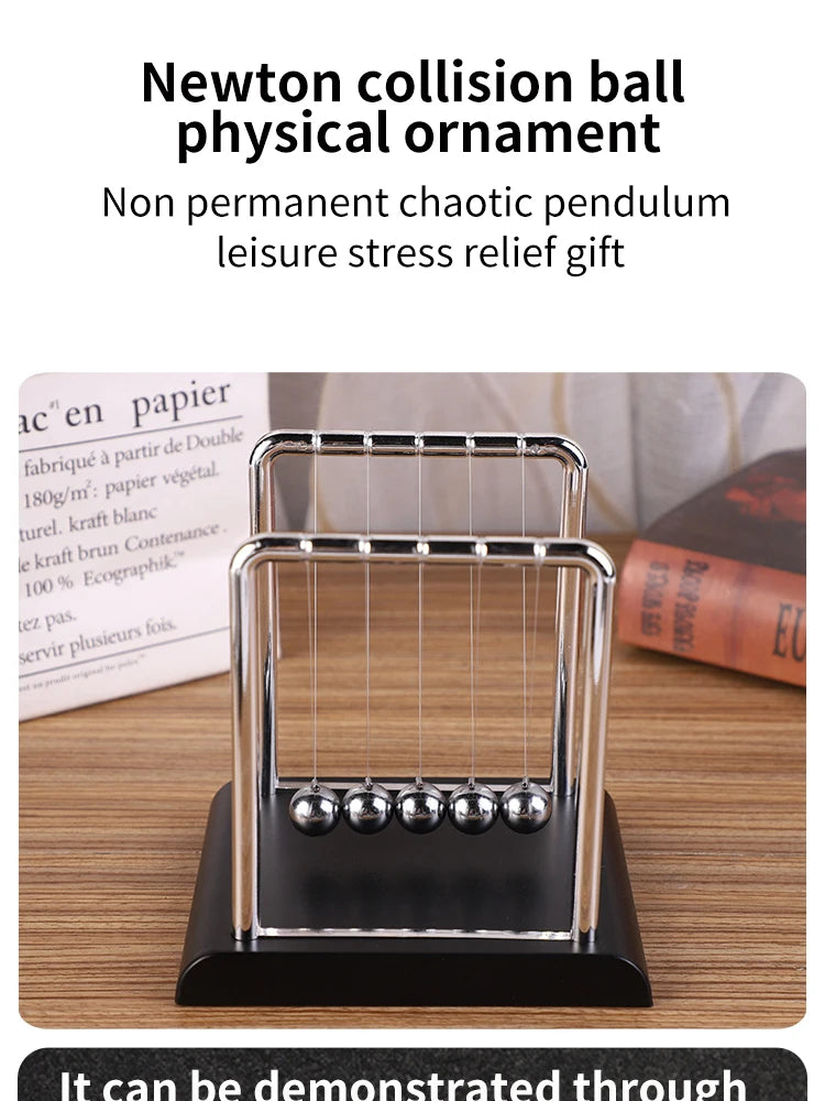 Newton's Cradle Balance Steel Ball Teaching Supplies Physics Science Pendulum Desktop Toys Stress Relief Gifts Home Decoration