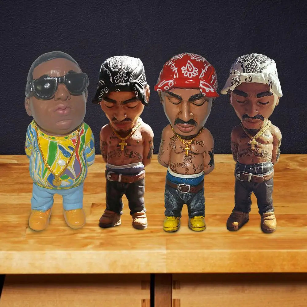 1 Pcs Hip Hop Negro Commemorative Resin Indie Station Characters Sculpture New Crafts Ornaments Memorial Home Decorations