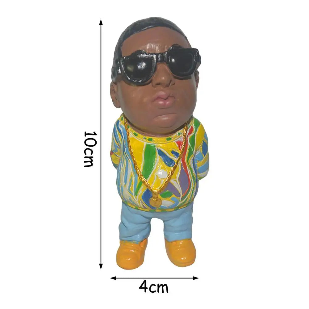1 Pcs Hip Hop Negro Commemorative Resin Indie Station Characters Sculpture New Crafts Ornaments Memorial Home Decorations