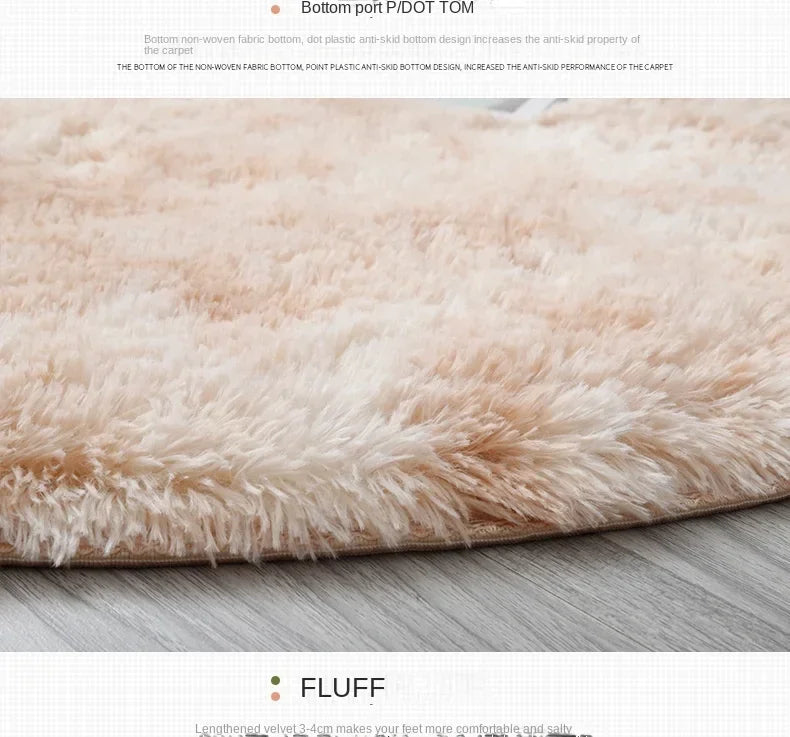 Ultra Soft Plush Round Rug Mat - Fluffy White Carpet for Living Room, Home Decor and Bedroomr, Bedroom and Kids Room