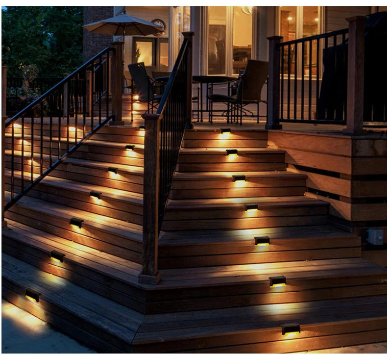 1/4/8/12/pcs Solar LED Lights Outdoor Garden Light Deck Lamp Solar Stairs Light Waterproof Solar Step Lamp Patio Garden Decor