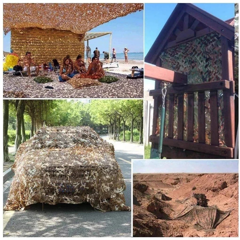 1.5mx1m 4mx5mCamouflage Nets White Blue Beige Desert for Hunting Hiding Mesh Outdoor Awning Garden Shading Gazebo