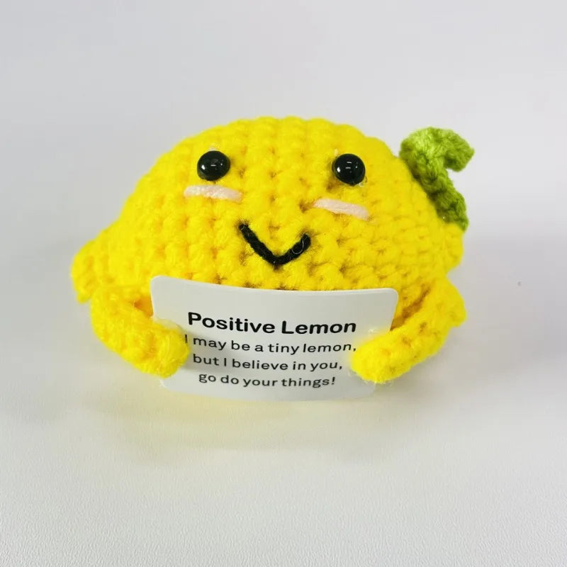 New Positive Energy Potato Hug Pocket Mini Handmade Plush Wool Knitting Doll with Card Funny Christams Gift Home Room Decoration