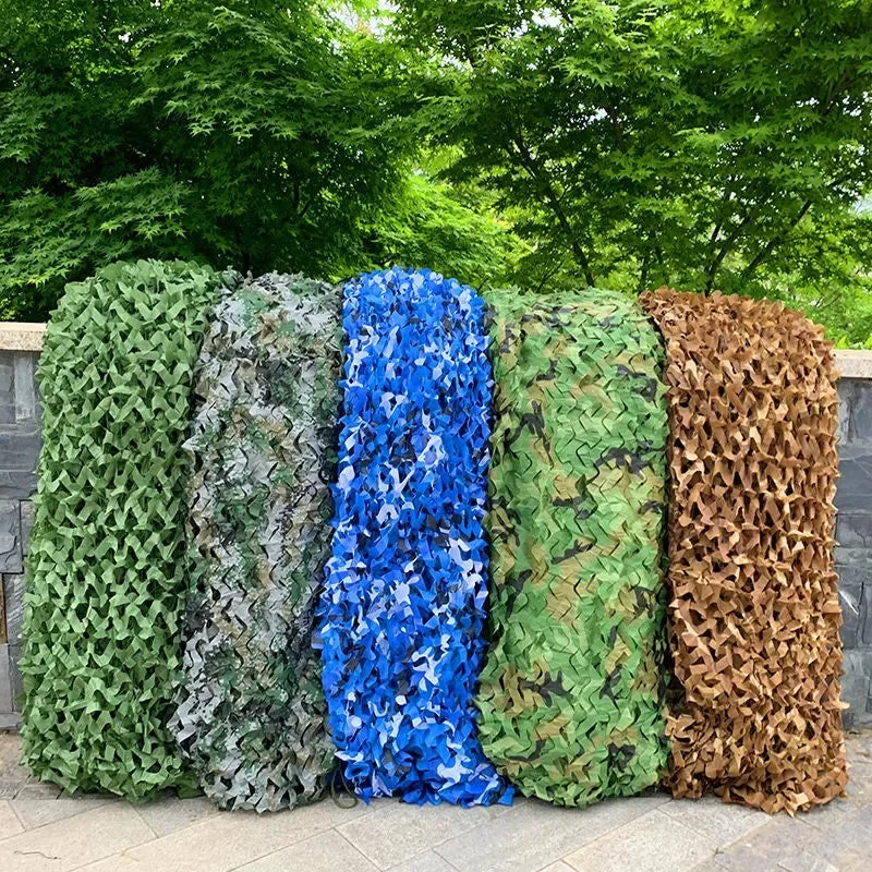 1.5mx1m 4mx5mCamouflage Nets White Blue Beige Desert for Hunting Hiding Mesh Outdoor Awning Garden Shading Gazebo