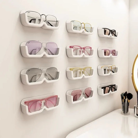 Glasses storage box wall-mounted punch-free decoration, space-saving wall-mounted sunglasses and glasses display stand